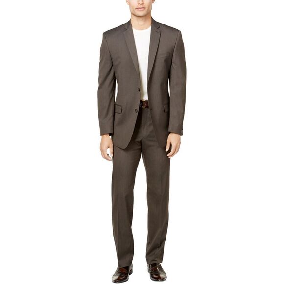 Marc New York Mens Pinstripe Formal Tuxedo, Brown, NWT
